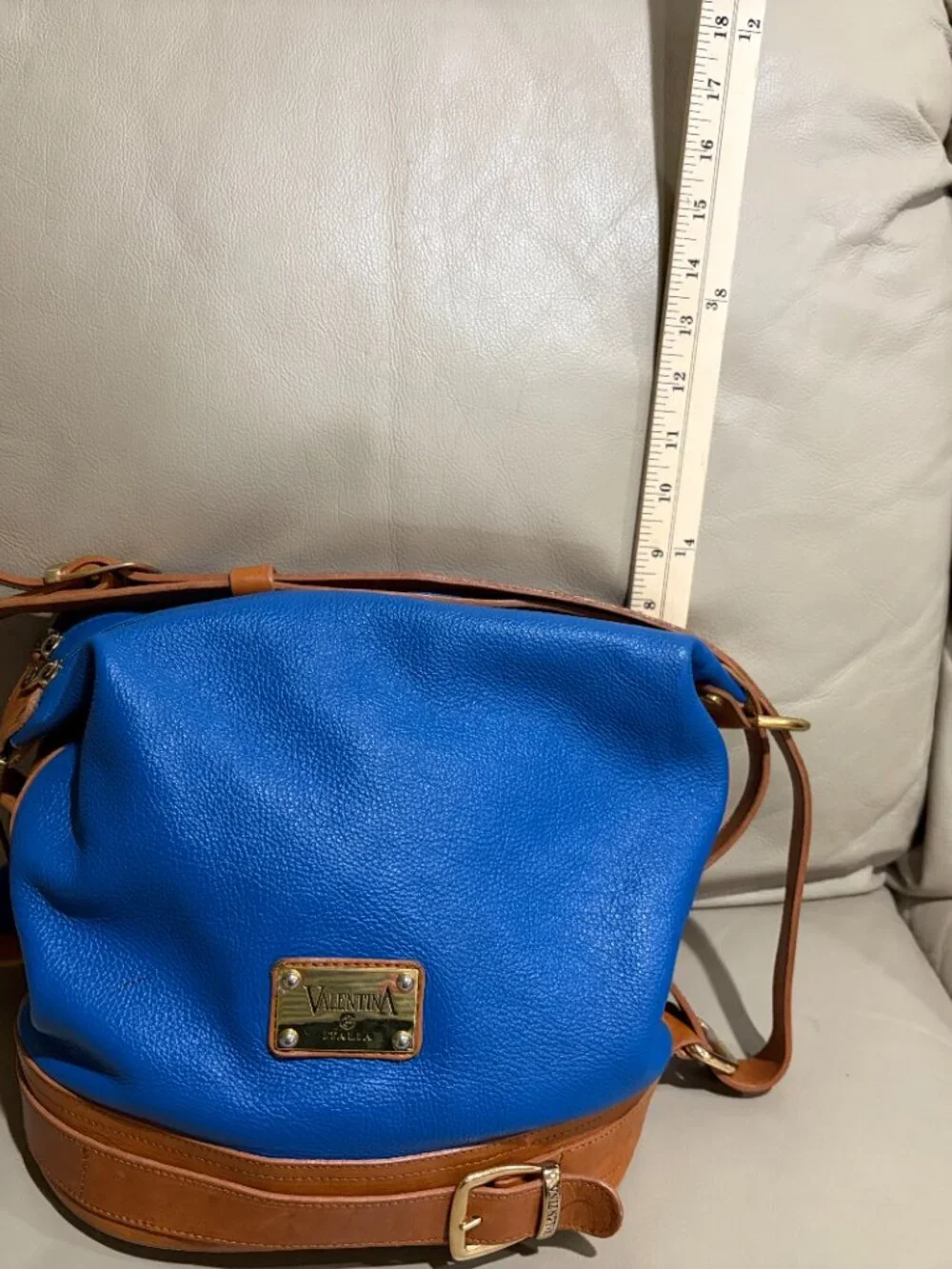 Valentina Italia blue leather bucket bag (Preowned)